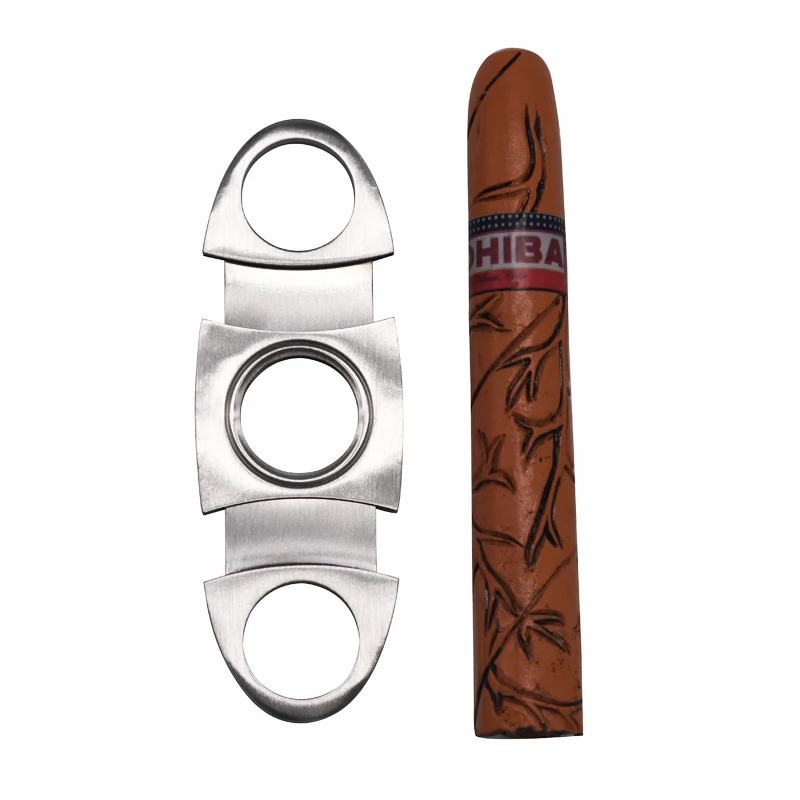 Stainless Steel Cigar Cutter for Thick Cigar Use Double Cut Blade