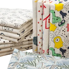 Tissu imprimé en lin Polyester de bonne qualité, pour nappe ou housse d'oreiller à bricolage-même W300022