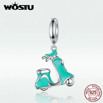 

WOSTU 2020 New S925 Little Electric Vehicle Charms Sterling Silver 925 Pendant Bangle Fit Bracelet & Necklace Beads BKC1201