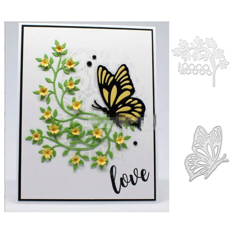 

flower and butterfly metal cutting dies DIY Die Cut Stencil Decorative Scrapbooking Craft Card stencils template