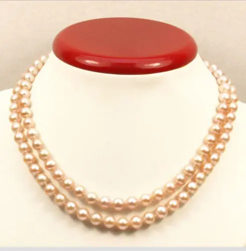 

Hot selling free shipping*******Genuine hot AAA 9-10mm natural south sea pink pearl necklace 32 inch 14KGP