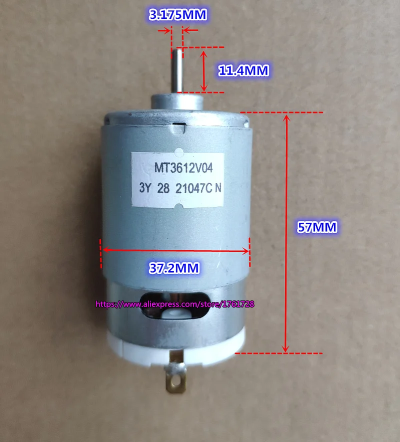 Абсолютно 550 555 двигатель постоянного тока 37*57 мм 12 В 3400 об/мин медленная скорость двигателя постоянного тока