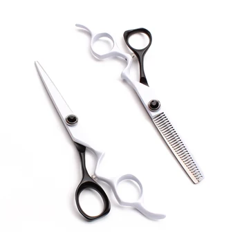 

C9016 5.5" Customize Logo White&Black JP 440C Straight Shears Thinning Scissors Professional Hair Scissors Hairdressing Scissors