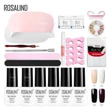 ROSALIND гель набор для маникюра с лампой комплект инструментов для маникюра УФ светодиодный гель лак для ногтей удлинительные кисти дизайн ногтей