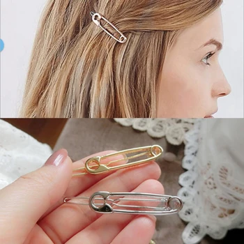 

Hot Sale 1pc Simple Exquisite Golden Silvery Metal Hair Clip Bridesmaid Hairpin Accessory for Women Girls