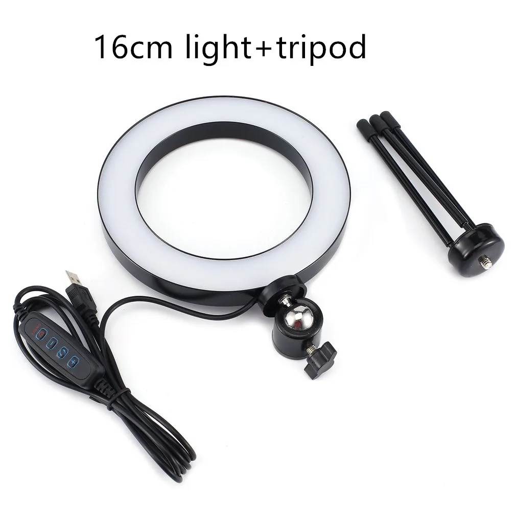 Dimmable LED Studio Camera Ring Light Photo Phone Video Light Annular Lamp With Tripods Selfie Stick Ring Fill Light For Canon - Цвет: 3300 К