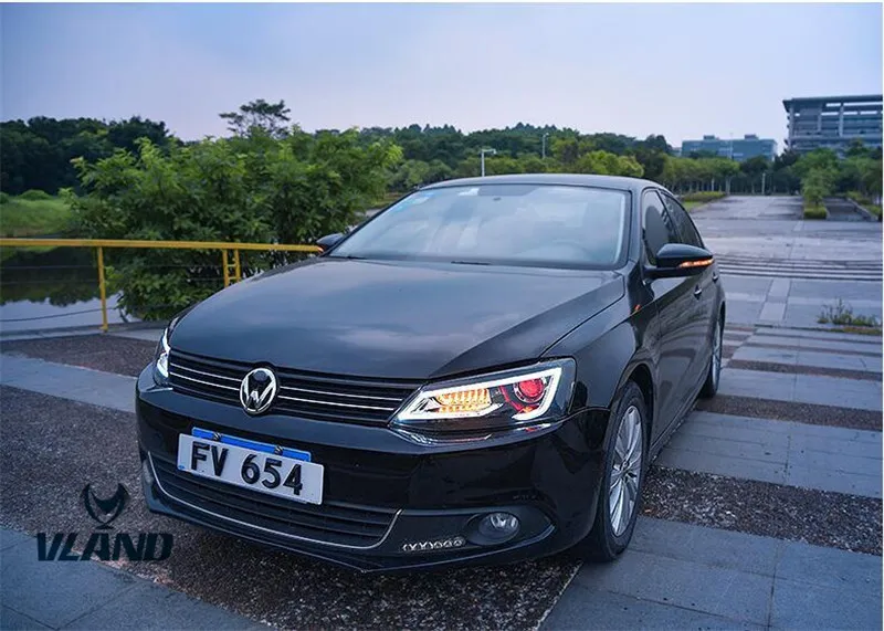 VLAND Заводская Автомобильная фара для Jetta Mk6 Sagitar 2011- светодиодный прожектор объектив с глазами демона