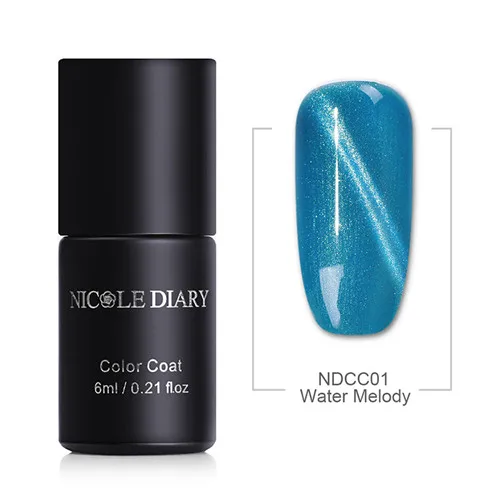 Nicole Diary 6 мл Лак для ногтей кошачий глаз волны для ногтей Искрящийся магнитный гель вода легкий клей личная гигиена лаки для ногтей - Цвет: NDCC01