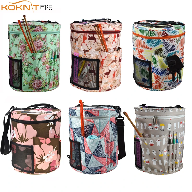 KOKNIT 14 Styles Knitting Bag Yarn Organizer Bag For Wool Crochet Hooks