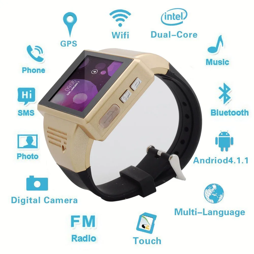 Android Smart Watch Mobile Phone Bluetooth 2.0'' Screen 2.0 MP WiFi GPS for Samsung Galaxy S8 S7 S7 edge S6 S6 edge S5 Note 5 4