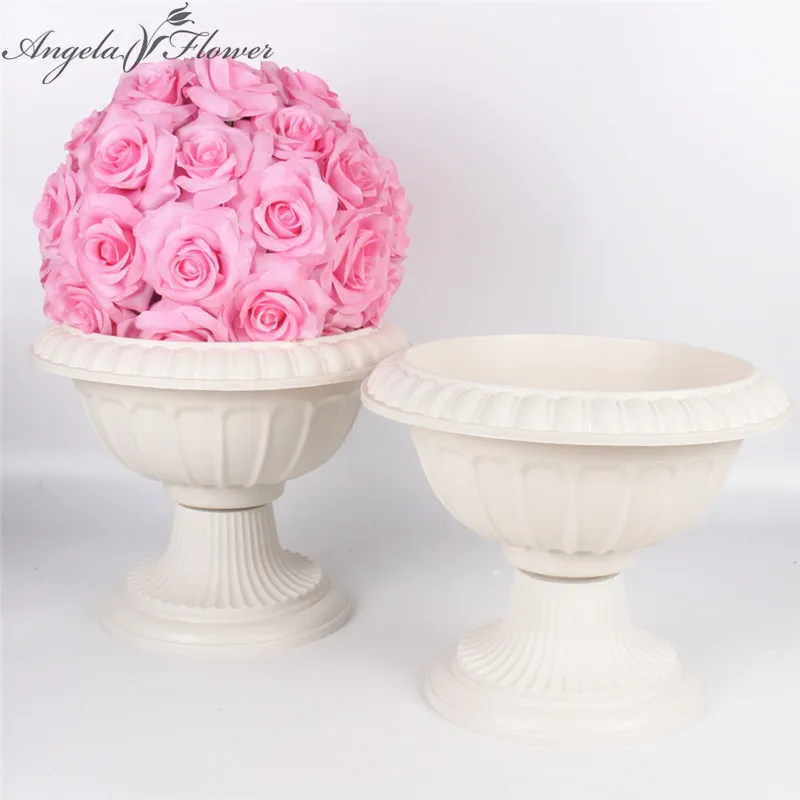 

Artificial Roman flower pots road cited flower accessories plastic pots European Roman style wedding decoration for home party