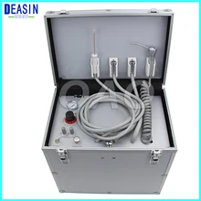 Портативный стоматологический блок с высокой и низкой скоростью hp трубы, 3 шприц, безмасляный воздушный компрессор, бутылка воды, управление ногами