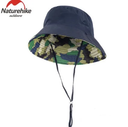 Naturehike унисекс летняя Складная Панама для мужчин и женщин Открытый Солнцезащитный хлопок Рыбалка Охота маска для лица Защита от солнца шляпы - Цвет: Navy blue
