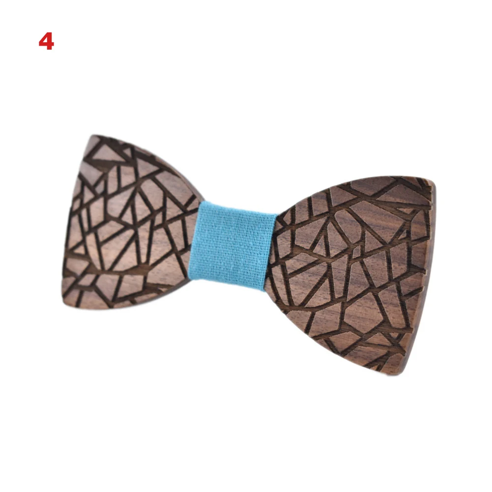 Деревянные Геометрическая резьба бабочкой для Для мужчин свадебные галстуки вечерние аксессуары FS99