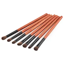 7pcs/set Eye Makeup Brush Set Rosewood Handle Pro Eyeshadow Eyebrow Nose Cosmetic Brushes Kits Smudge Styling Tools