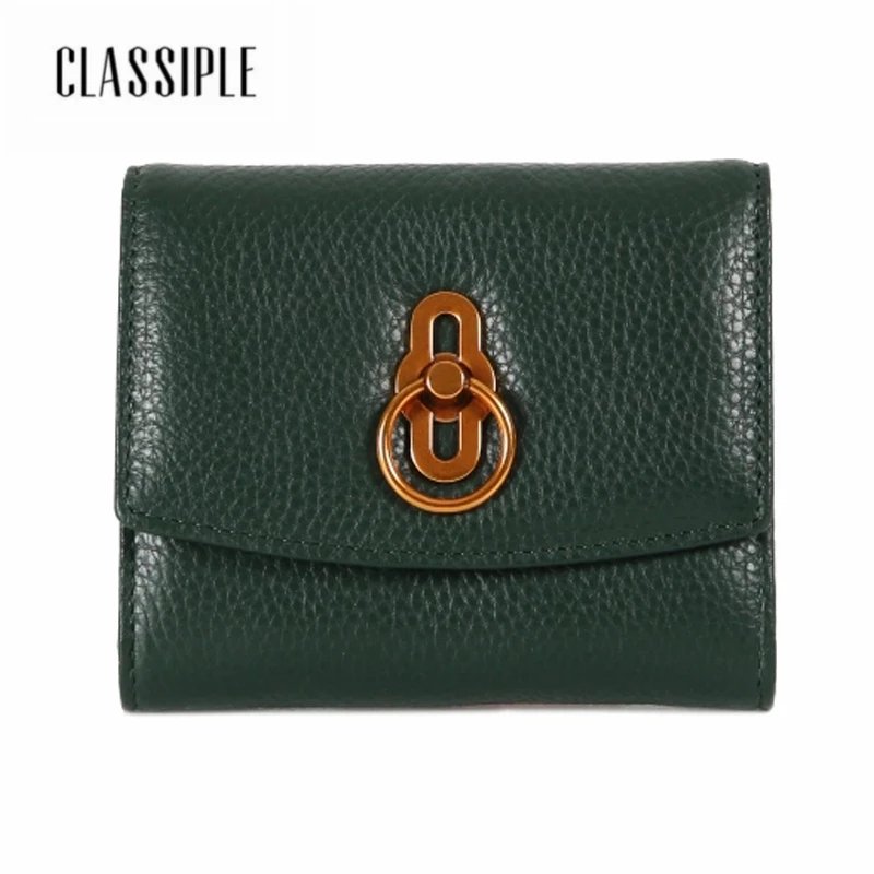 

Genuine Leather Women Wallet Female Coin Purse Green Lady Mini Card Holder Wallet Female Credit Card Coin Purse Girl Lock Wallet