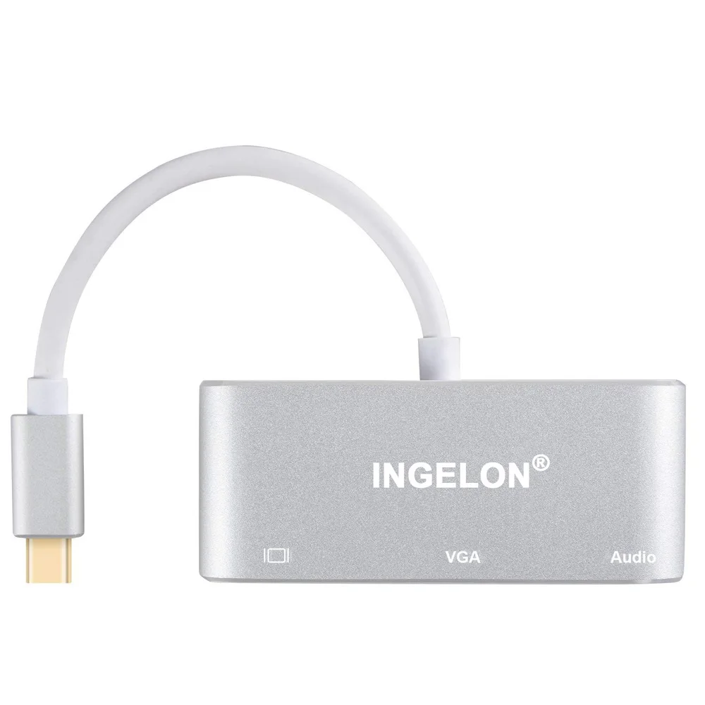 Ingelon USB Hub USB C to HDMI VGA Audio Adapter Type C to Duo Screen Display Converter for MacBook Pro Sony LG HDTV Samsung S8 9 (3)