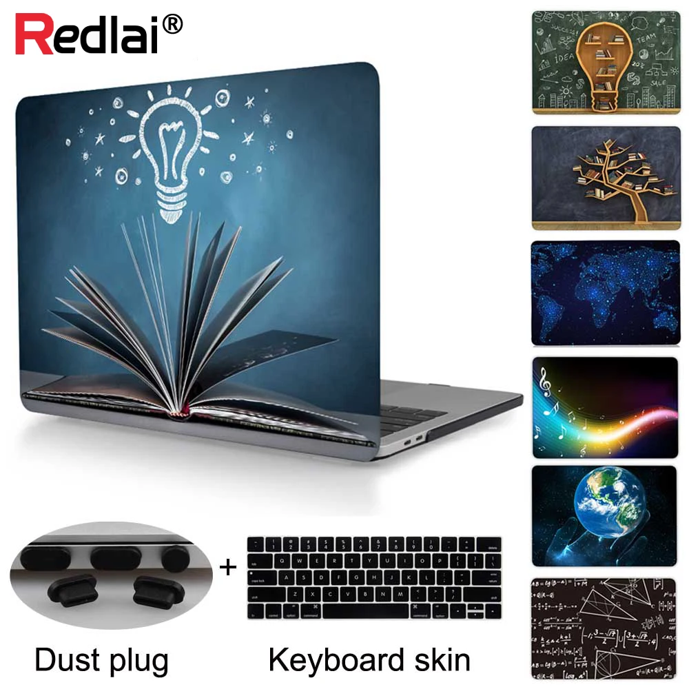 

Redlai Printed Hard Cover Case Sleeve For Apple Macbook Air 13 2018 Release New Pro 13 with Touch Bar A1706