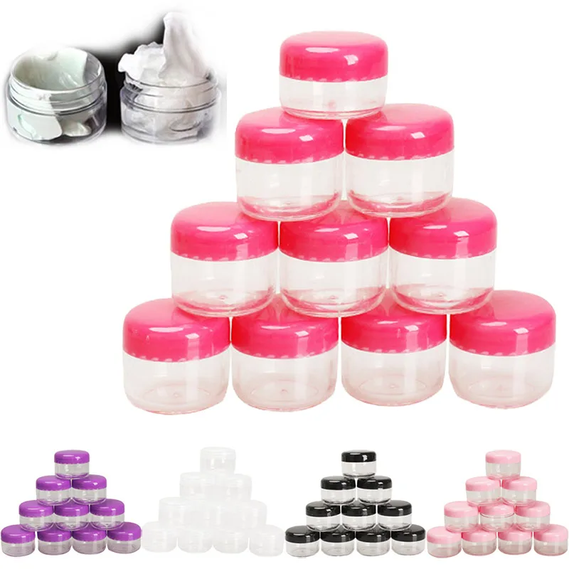 

10Pcs/set Cosmetic Empty Jar Pot Eyeshadow Makeup Face Cream Container Empty Cosmetic Containers Cosmetic Sample Containers