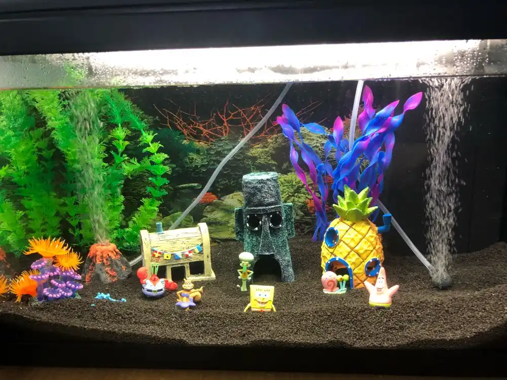 6pcs Lot Aquarium Spongebob Decoration Little Mermaid Diy