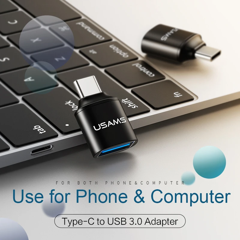 Адаптер USAMS OTG type C 3 0 штекер к USB Женский адаптер данных 2 в 1 Зарядка и
