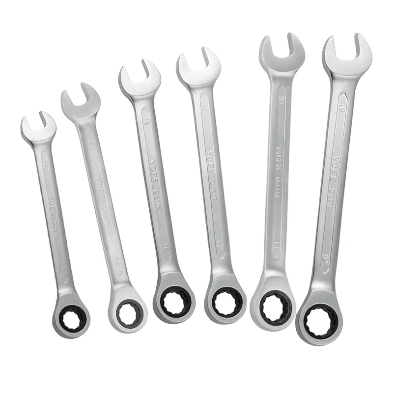 

14-19mm Ratchet Spanner Combination Wrench Auto Repair Tools Gear Ring wrench ratchet handle Chrome Vanadium Matte plate D36