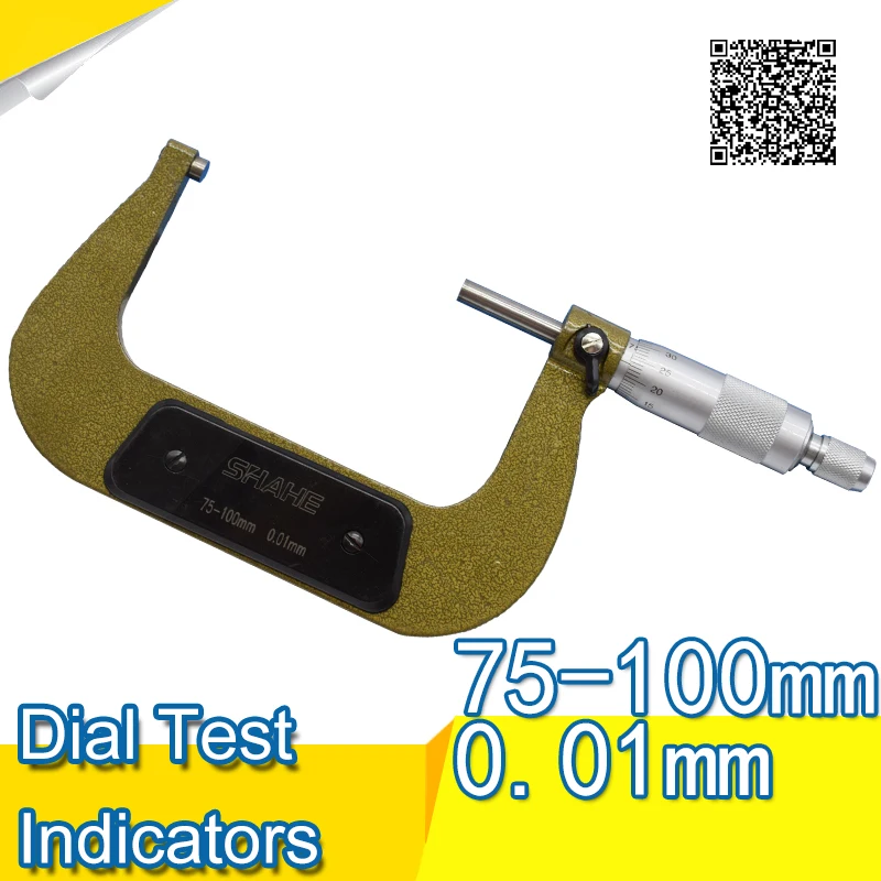 SHAHE 75-100 мм Хорошее качество высокая точность желтый внешний микрометр 75-100