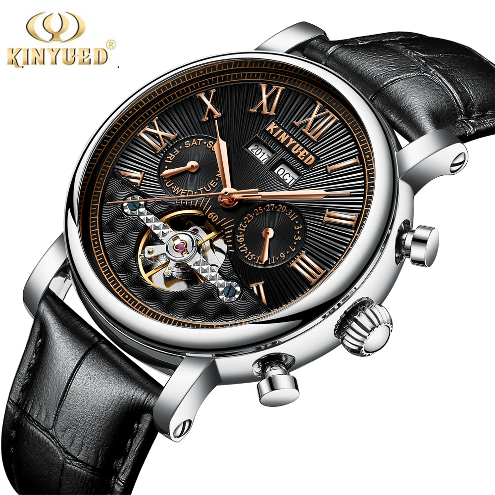 

KINYUED Automatic Mechanical Watches New Fashion Tourbillon Man Clock Mens Watches Top Brand Luxury Sport Watches for Men
