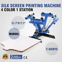4 цвета 1 Станция трафаретная печать экрана печать нажатие на экран печатная машина