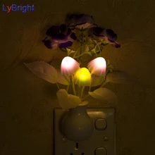 США Plug сливы свет ночи AC 110-220 В 0.5 Вт индукции мечта гриб Led ночника домашнего сенсор автоматический запуск