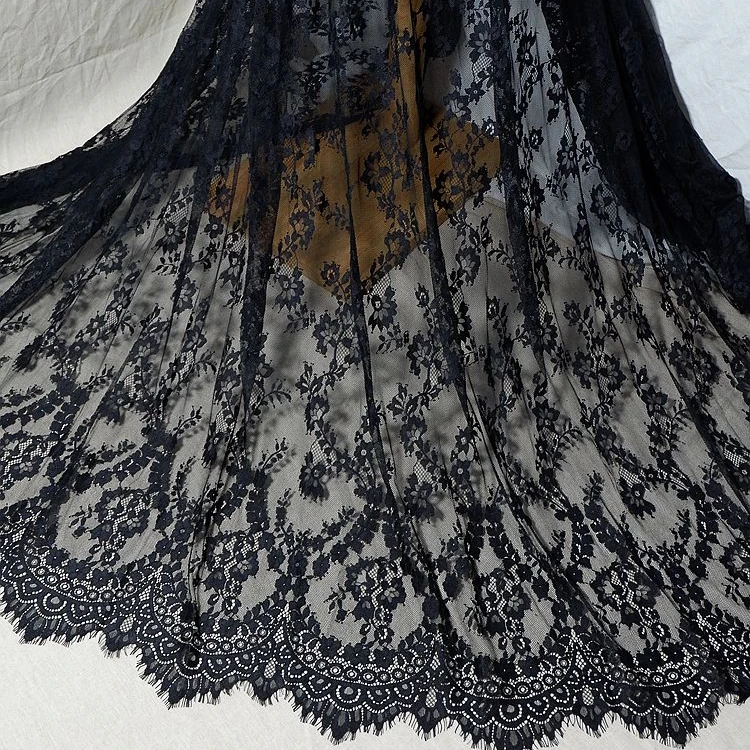 

3Meter French high-end designer clothing eyelash lace silk yarn lace DIY wedding veil dress home accessories