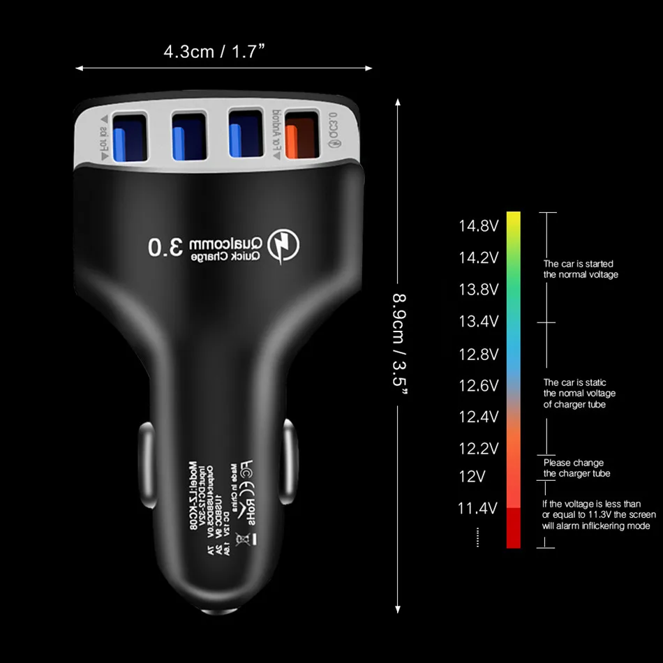 CRDC Быстрая зарядка 3 0 USB Автомобильное зарядное устройство для iPhone Samsung Huawei Xiaomi