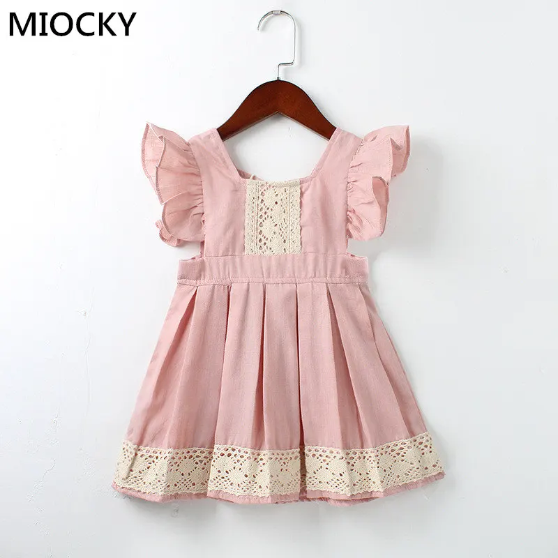 

Baby Girls Dress Autumn Style ruffles lace Backless Dresses For Girls Vintage Toddler Girl Clothing 1-5Yrs bebe vestidos E0225