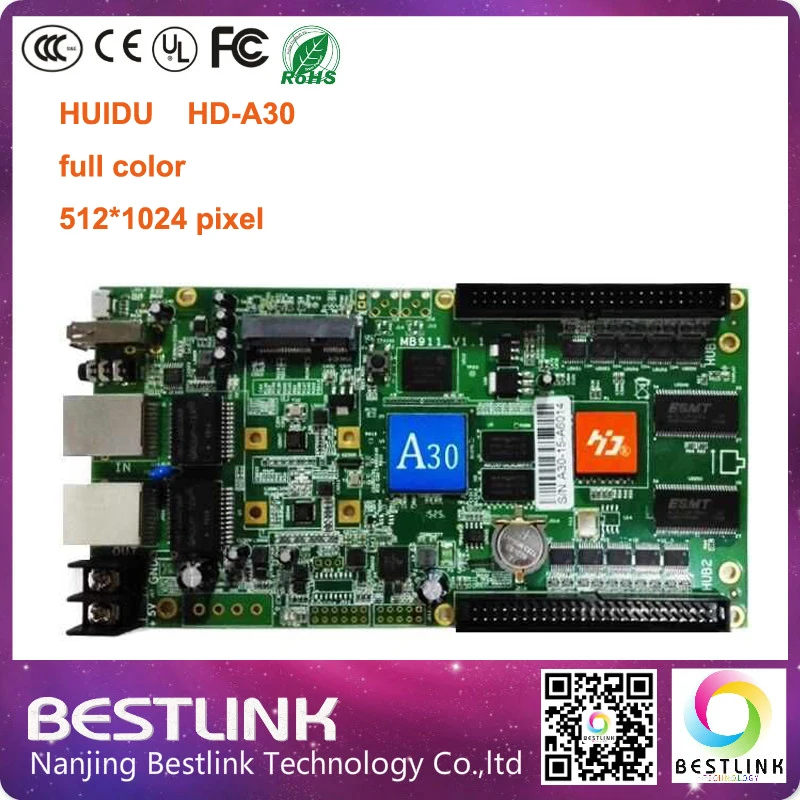 Huidu 512*1024 пикселей RGB LED карты контроллера hd-A30 asychronous полноцветный светодиодный