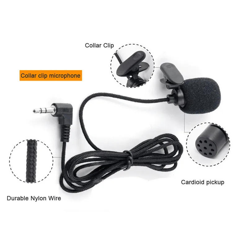 Universal Portable 3.5mm Mini Headset Microphone Lapel Lavalier Clip Microphone for Lecture Teaching Conference Guide Studio Mic