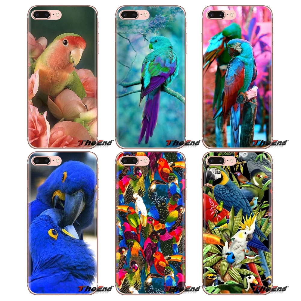 

Soft Transparent Cover Bag For Huawei Mate Honor 4C 5C 5X 6X 7 7A 7C 8 9 10 8C 8X 20 Lite Pro Garden flower Bird Ringneck Parrot