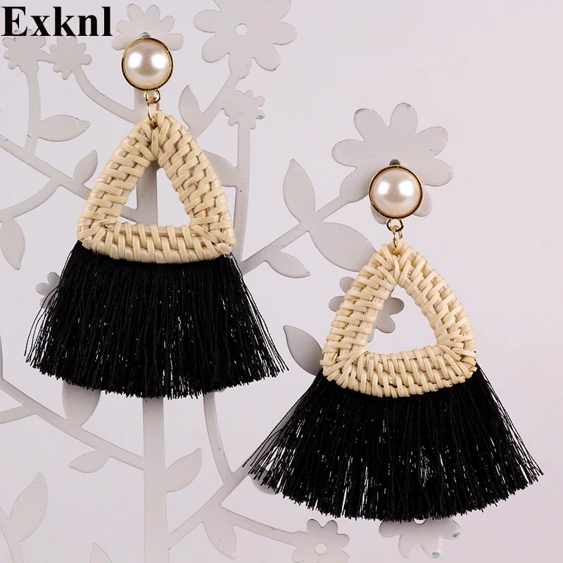 

Exknl Brand Tassel Earrings Ethnic Bohemian Fringed Vintage big Dangle Drop Earrings for Women Fashion Jewelry 2018 Wholesale