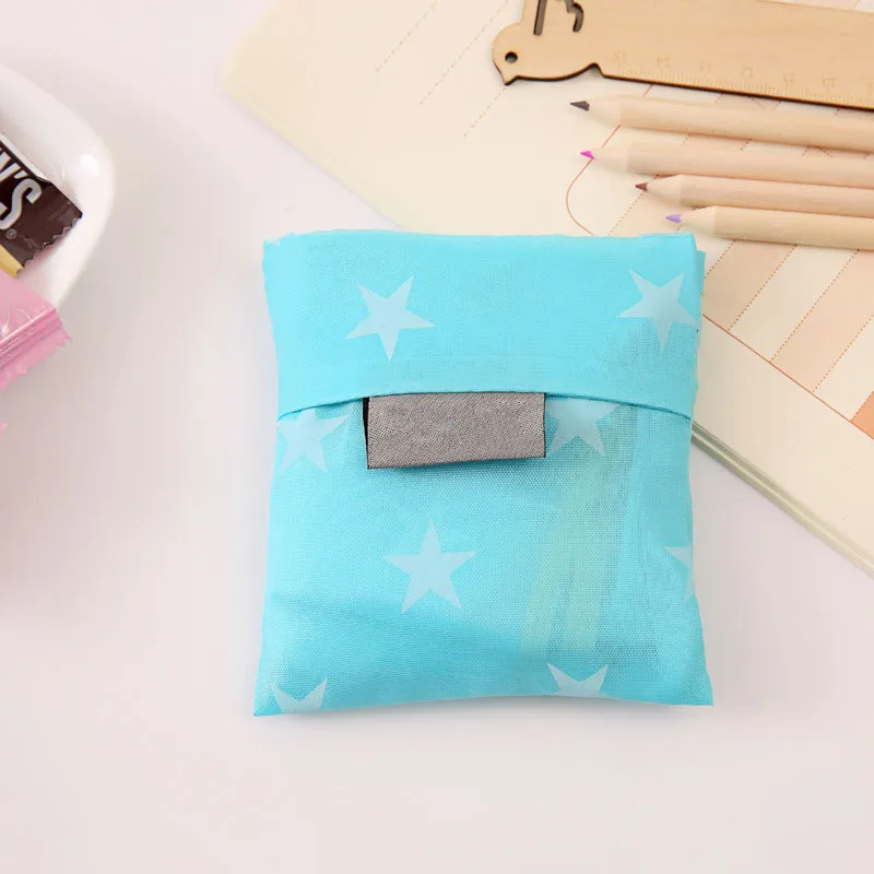 Light blue pentagram Новая горячая распродажа, модная Складная зеленая хозяйственная сумка с принтом, сумка-тоут, складная сумка, удобная вместительная сумка для хранения - Цвет: Light blue pentagram