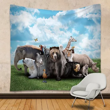 

Fashion Dye Tapestry 3D Printing And Dyeing Animal Wall Hanging Indian Tapestry Beach Throw Soft and Comfortable for Sofa Blanke