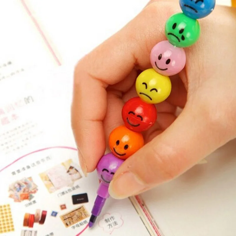 20 Pcs /Lot 7 Colors Crayons Creative Sugar-Coated Haws Cartoon Graffiti Pen Stationery School Office Kids Student Writing Pens