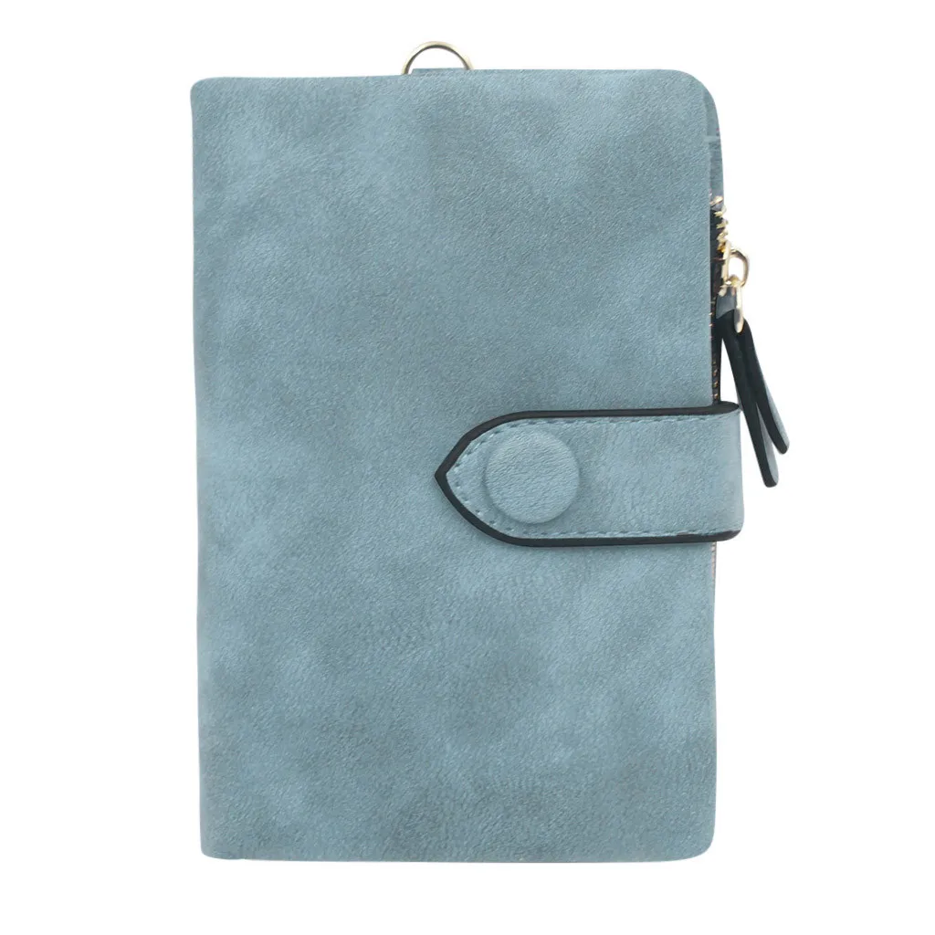 Maison fabre Матовый кожаный бумажник Для женщин небольшой бумажник свежий студенческий бумажник для кредитных карт милый "," Doka "Для женщин - Цвет: Light blue