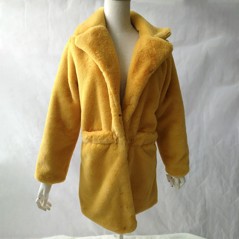 Women Winter Coats Outerwear Slim Long Pink Red Jacket Thicken Warm Faux Fur Coat Casual Shaggy Fake Fur Jacket Female Overcoats