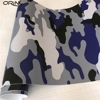 

10/20/30/40/50X152CM Camo Vinyl Car Wrap Black White Blue Grey Camouflage Film Sticker For Car Scooter Motorcycle Decal Wrapping