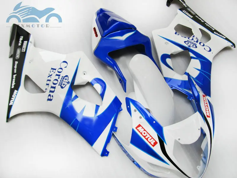 Рынок запчастей АБС обтекатель наборы для Suzuki K3 K4 GSXR1000 03 04 moto sport racing обтекатели GSXR 1000 2003 2004 Белый Синий