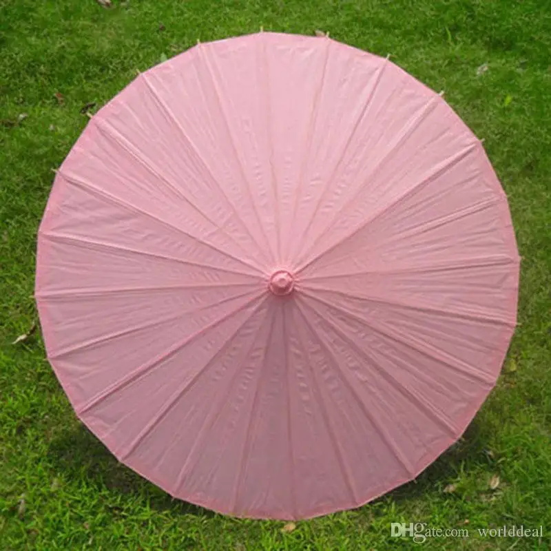  20pcs/lot Wedding Bridal Paper Umbrella Handmade Pure Color Parasols With Bamboo Handle Party Festival Favor H105L
