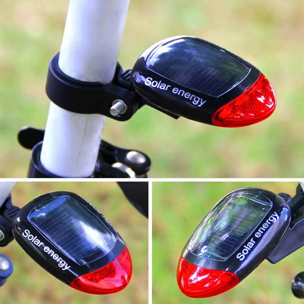 Perfect Solar LED Bicycle Light Safety Night Cycling Lights Rear Flashlight Bike Lamp Backlight Taillight WHShopping 5
