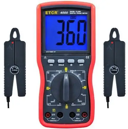 

ETCR4000 AC current Digital Double Clamp Phase Meter voltammeter