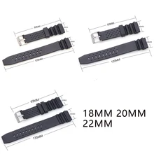  18mm 20mm 22mm Black Rubber Silicone Watchband with Buckle for Casio G-SHOCK Watch Straps belt