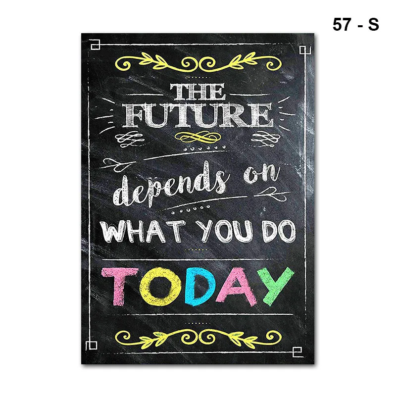 Newly Motivational Classroom Wall Posters Inspirational Quotes for Students Teacher Classroom Decorations TE889 - Цвет: 57