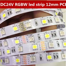 DC24V rgbw полосы света 5050 SMD 12 мм PCB rgbww 5 м 60 светодиодов/M гибкие светодиодные ленты веревка полосы света rgbww RGB теплый белый Новые